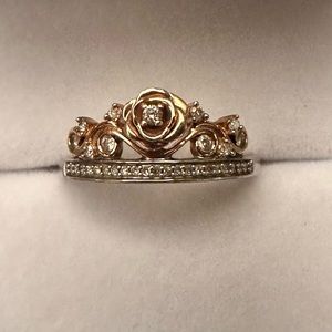 Enchanted Disney 925/Rose-gold Diamond Ring